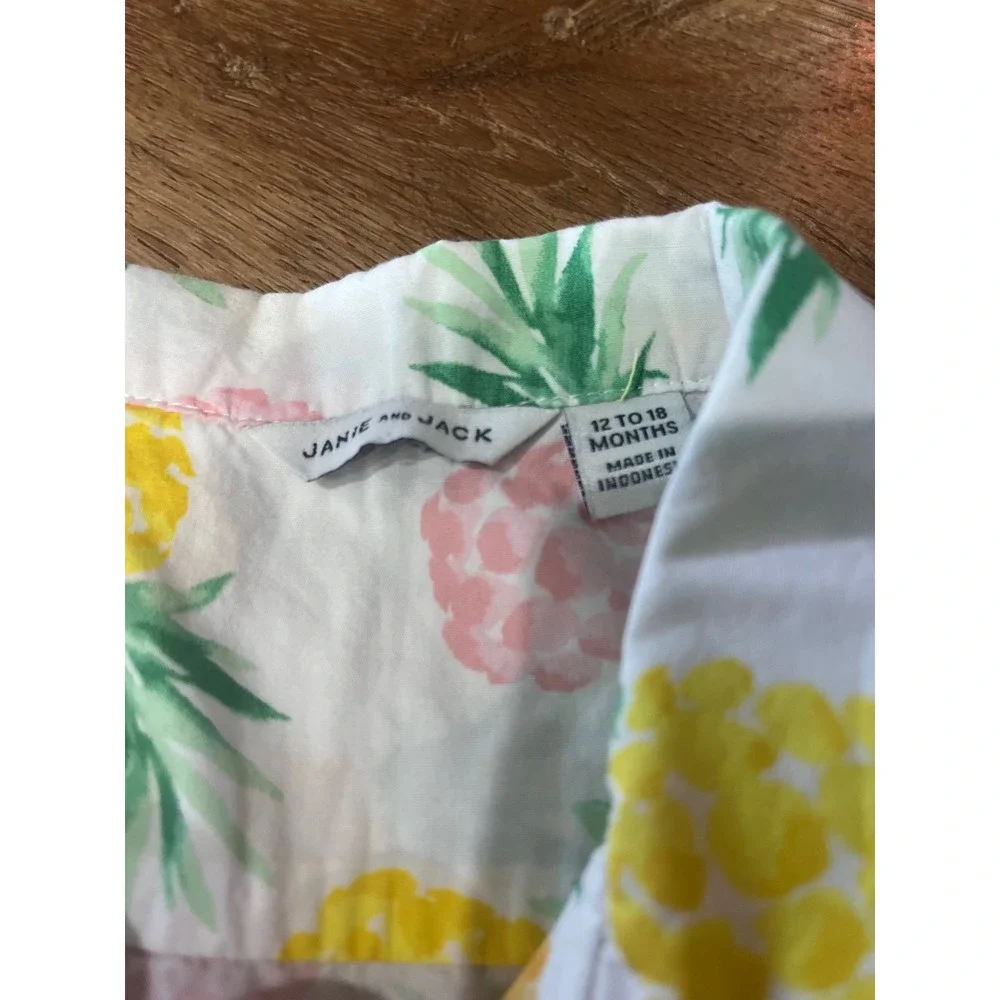 Janie and Jack Toddler Boys Pineapple Shirt and Swim Trunks‎ Set 12-18 Months